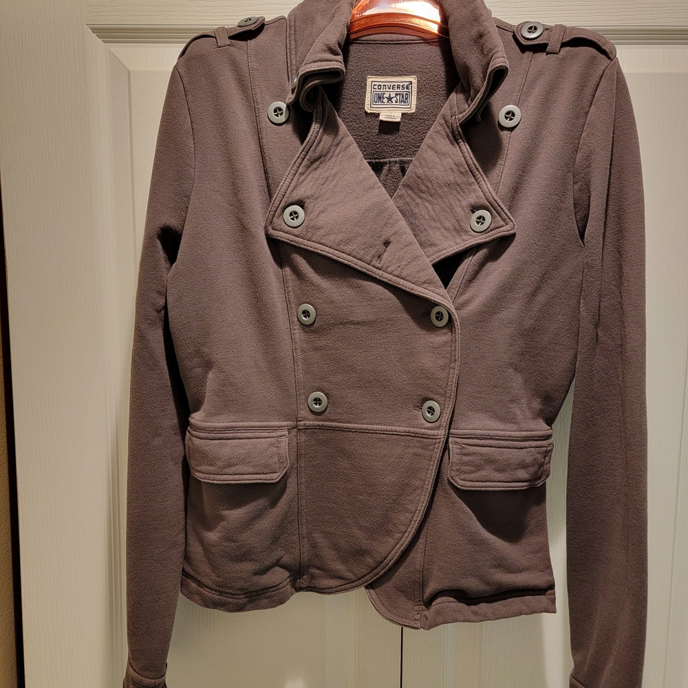 Converse Women's Charcoal Double-Breasted Pea Coat